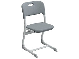 Стул школьный ученический 5-7 г/р "Логика" PL регулируемый (серый, м/к белый)