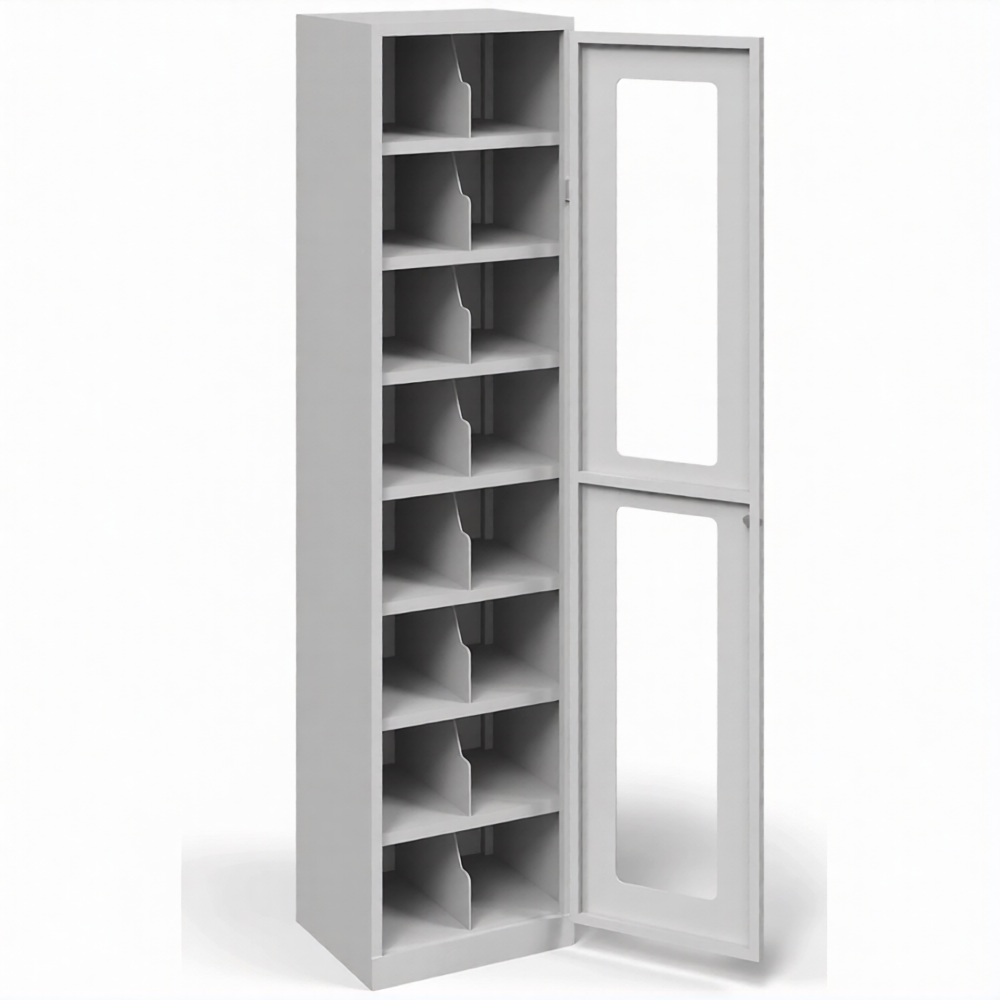 Шкаф для СИЗ на 16 противогазов ХПГ-16, дверца из акрилового стекла (1870х470х380)