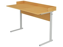 Стол для кабинета физики с бортом нерегулируемый 6 г/р СТФруб1.6-С.Б (бук, м/к серый, прямоугольная труба)