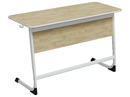 Стол 2-местный школьный 5-7 г/р "Нова" регулируемый (дуб "Бардолино", м/к белый)