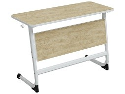 Стол 2-местный школьный 3-5 г/р "Логика" регулируемый (дуб "Бардолино", м/к белый)