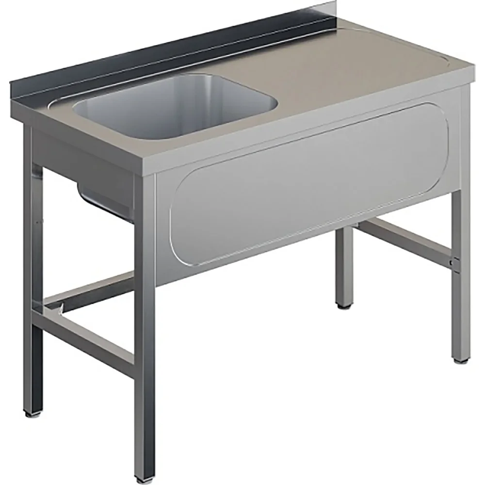 Ванна моечная цельнотянутая с рабочей поверхностью с бортом ВМЦР/1-10/7-БЛ