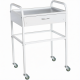 Столик медицинский инструментальный СМИ-02-01 (полки металл + стекло, колёса пластик)