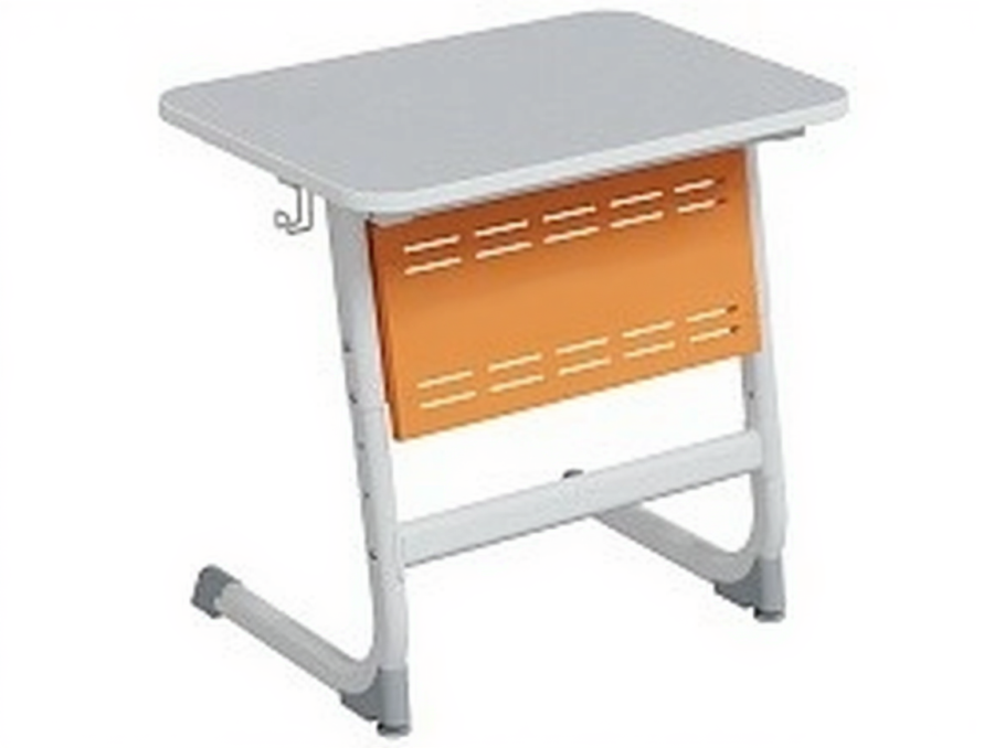 Стол 1-местный школьный 5-7 г/р "Логика" с перфорированным экраном (серый/оранжевый, м/к белый)