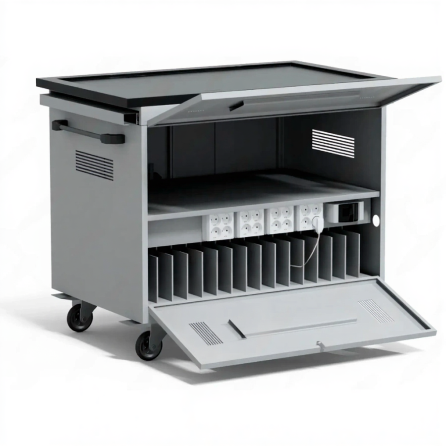 Тележка для хранения и зарядки 16 ноутбуков (15,6 дюймов) с электросхемой