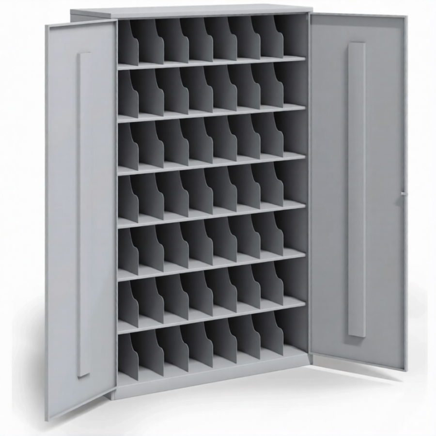 Шкаф для 56 противогазов ХПГ-56, с дверьми (1900х1254х500)