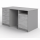 Стол рабочий СрТ-16 (1600х700х750) с двумя тумбами (корпус ЛДСП серый, столеш. ЛДСП дуб канадский)