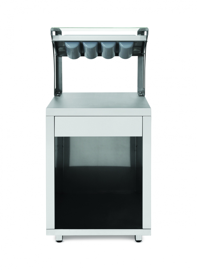 Прилавок для приборов и подносов Luxstahl ПП (С)-600 Premium  (нерж.)