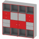 Стеллаж полуоткрытый многосекционный 16 секций СТ-ТР-7, Серый